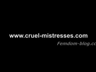 CRUELAMAZONS femdom extreme ballbusting – Laura hates his balls